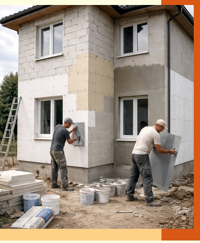Утепление дома из газобетона в Щербинке от 4276 руб./м² — заказать у ТепломастерЩрб